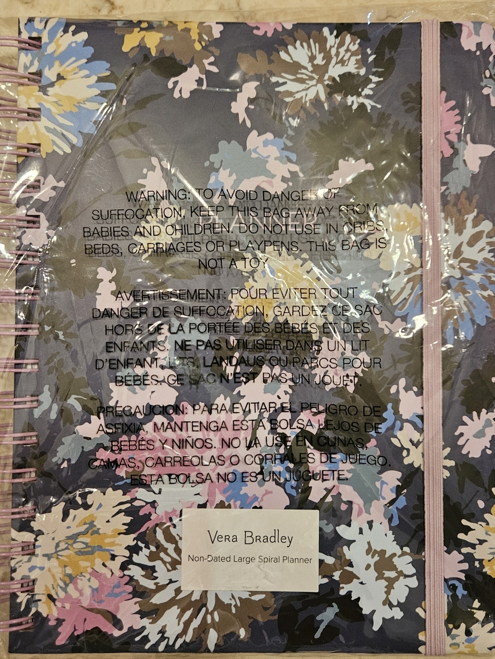 Vera Bradley Floral Spiral Non Dated Planner in Navy & Pastel NWT - Picture 15 of 15